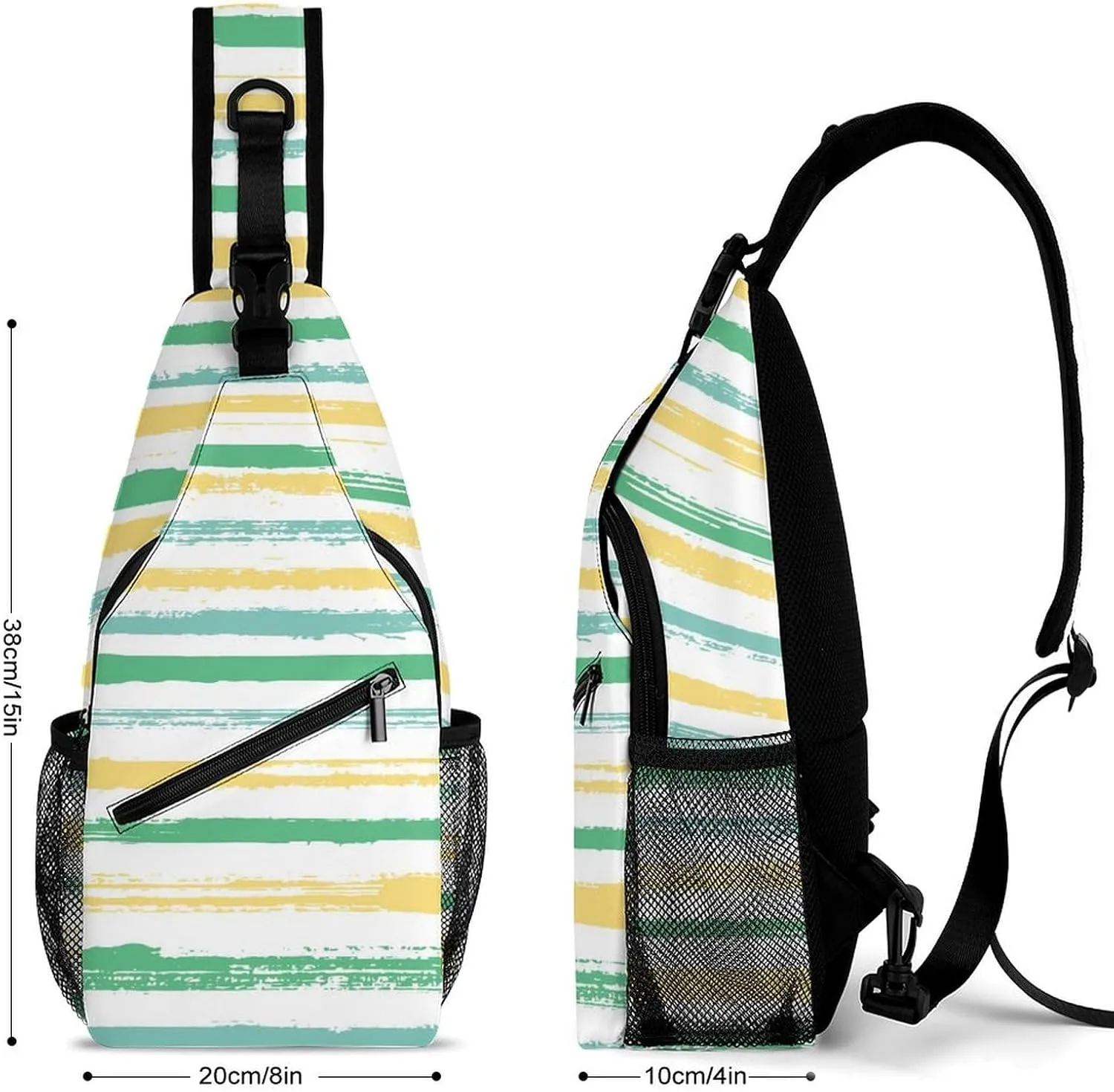 Stripes-watercolor Crossbody Sling Backpack, Shoulder Bag Chest Bag for Travel Sport Running