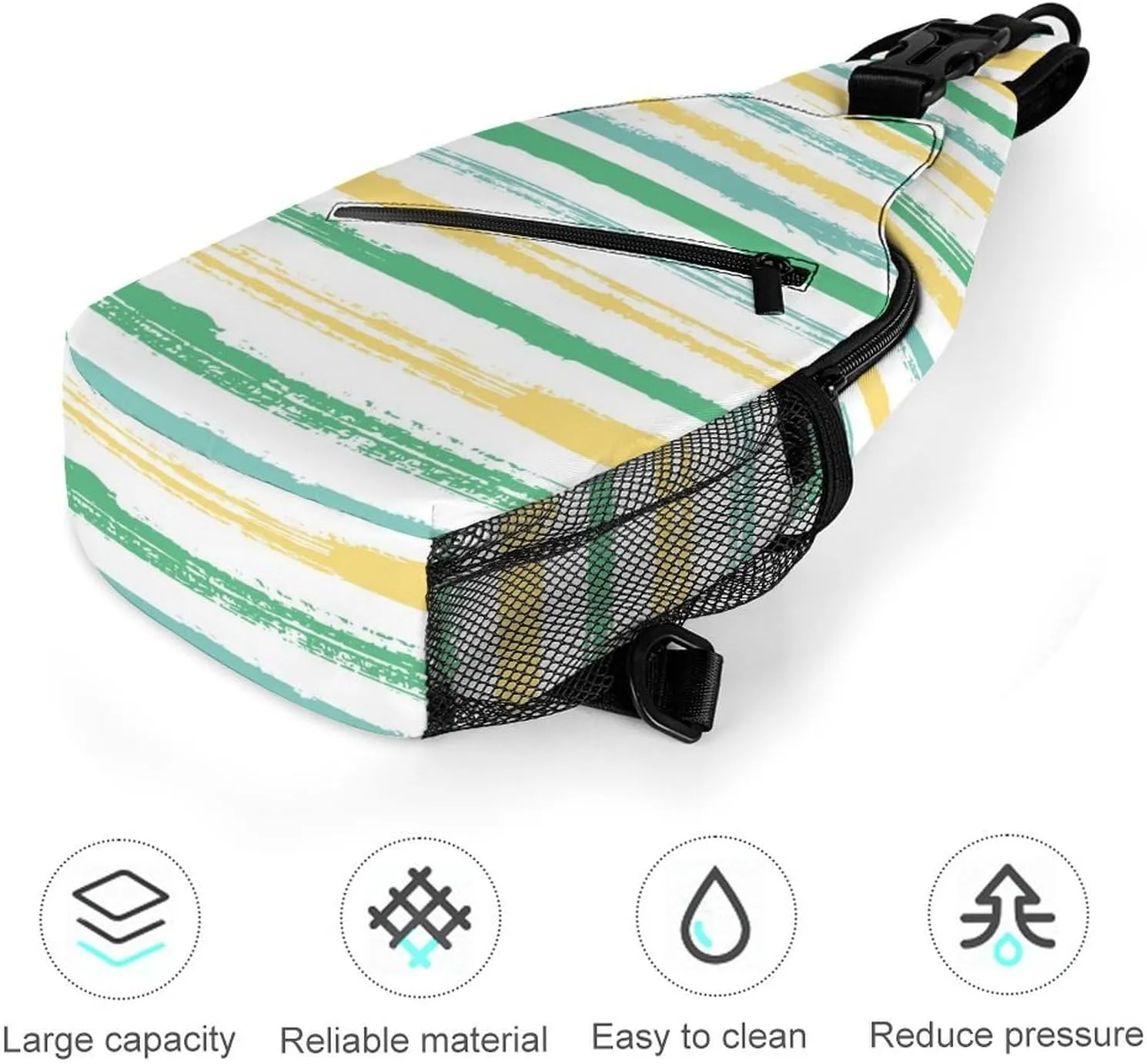 Stripes-watercolor Crossbody Sling Backpack, Shoulder Bag Chest Bag for Travel Sport Running