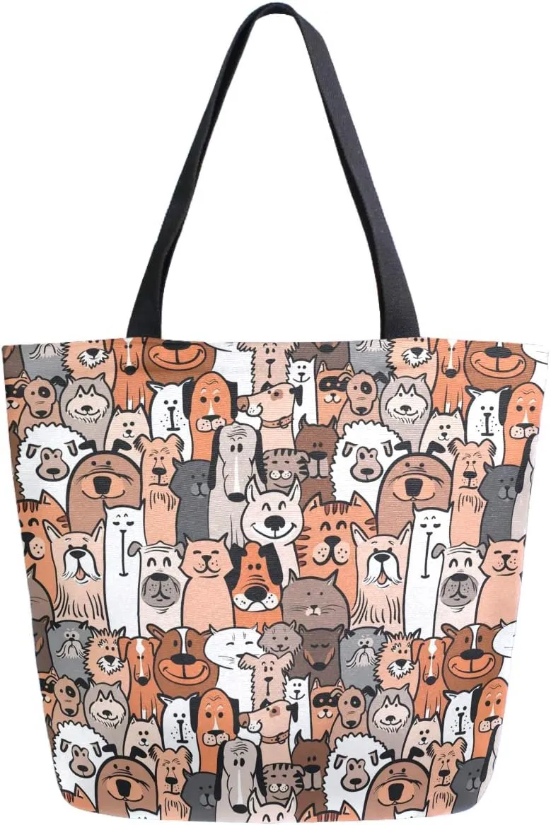 Stylish Funny Pattern Extra Large Shoulder Tote Bag for Beach Travel Weekender Gym Grocery Shopping