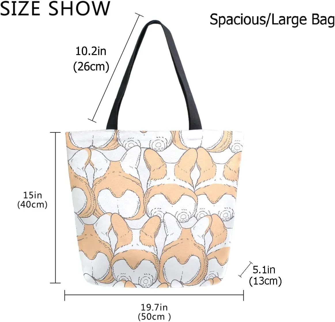 Stylish Print Extra Large Shoulder Tote Bag for Beach Travel Weekender Gym Grocery Shopping