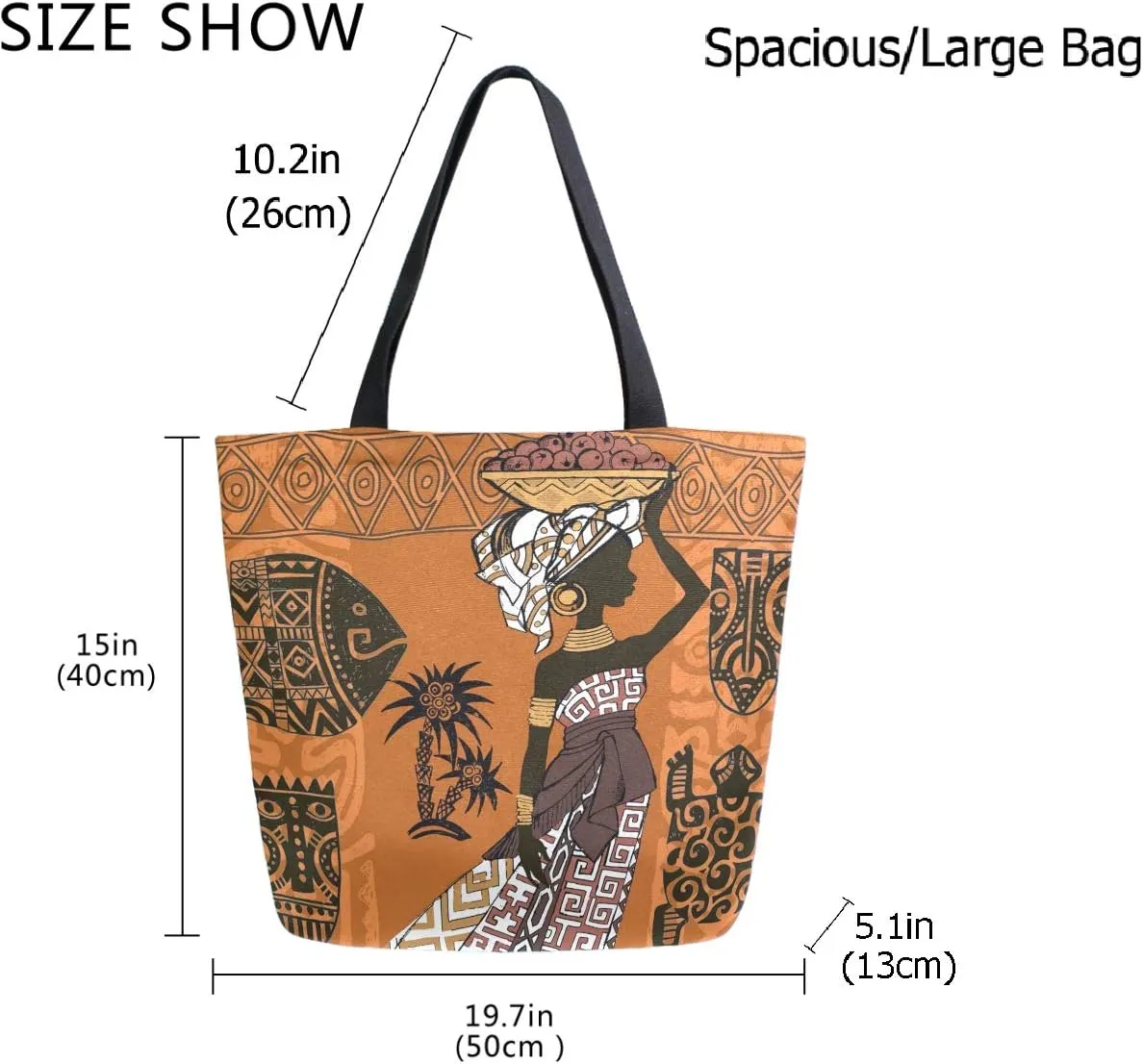 Stylish Print Extra Large Shoulder Tote Bag for Beach Travel Weekender Gym Grocery Shopping