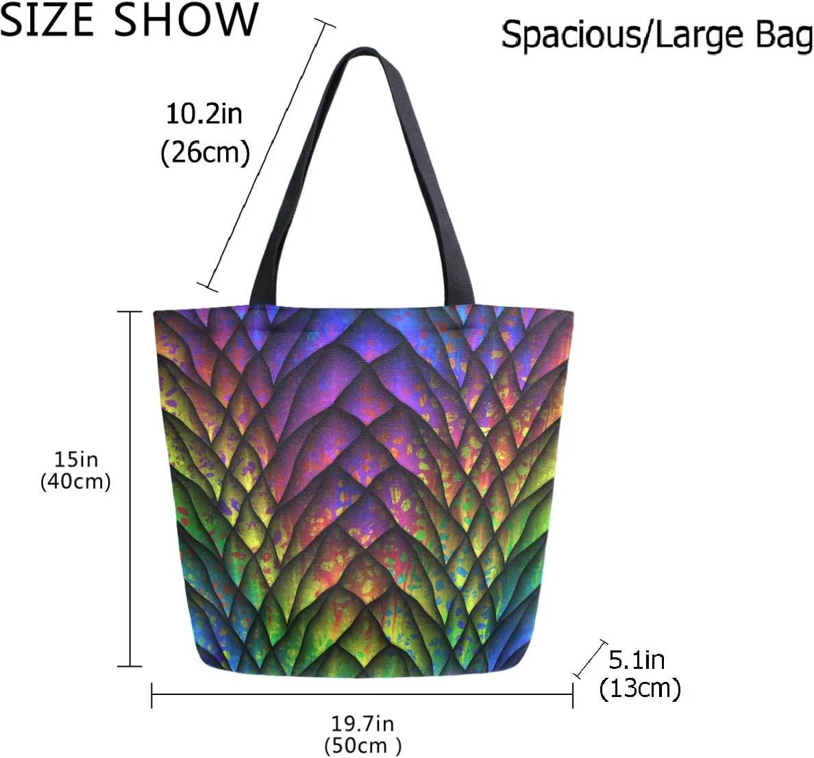 Stylish Print Extra Large Shoulder Tote Bag for Beach Travel Weekender Gym Grocery Shopping