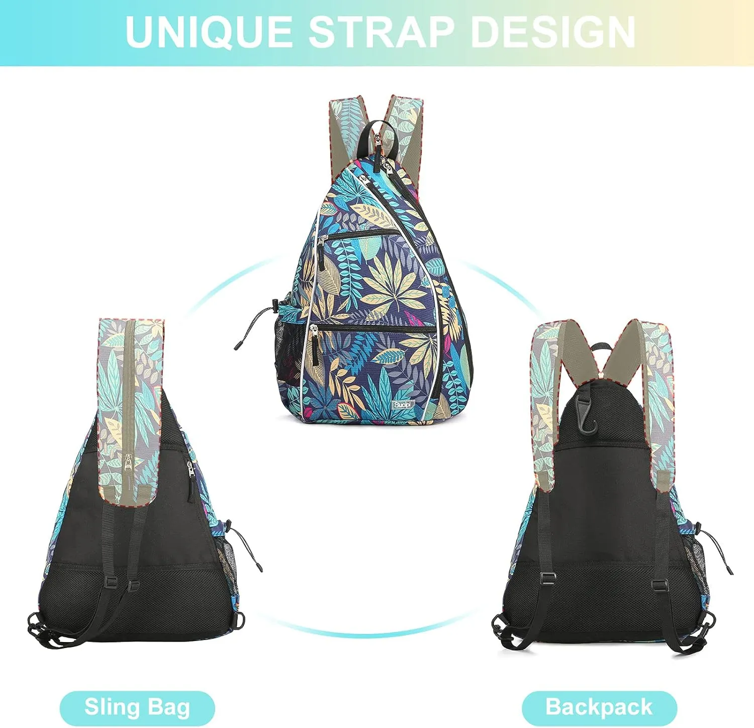 Sucipi Pickleball Bag Pickleball Backpack for Women Men Pickleball Paddle Backpack Reversible Pickleball Paddle Bag Pickleball Rackets Bags for Ladies