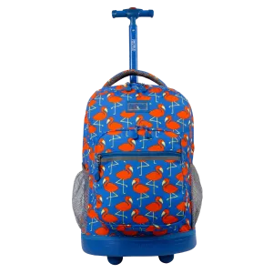 Sunrise Rolling Backpack (18 Inch) in Flamingo - Final Sale