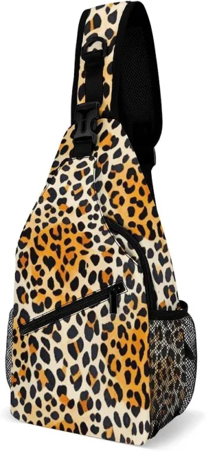 Supdreamc Sling Shoulder Backpack for Women Men Multipurpose Anti-Theft Casual Carrying Tote Case Crossbody Travel Bag Tactical Satchel, Wild Animal Cheetah Leopard Art Rucksack