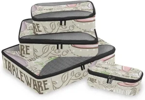 susiyo 4 Pcs Packing Cubes for Travel Home Kitchen Tableware Cup Suitcase Storage Bag Clothing Sorting Organizers