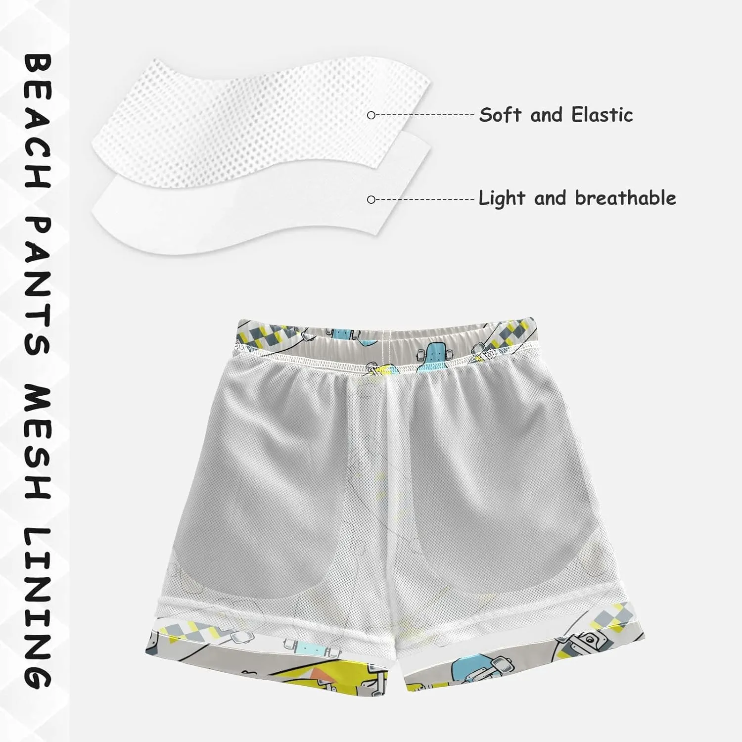 susiyo Skateboarding Boys Swim Trunks Toddler Swim Shorts Quick Dry Beach Board Shorts Little Boy Bathing Suits Swimwear
