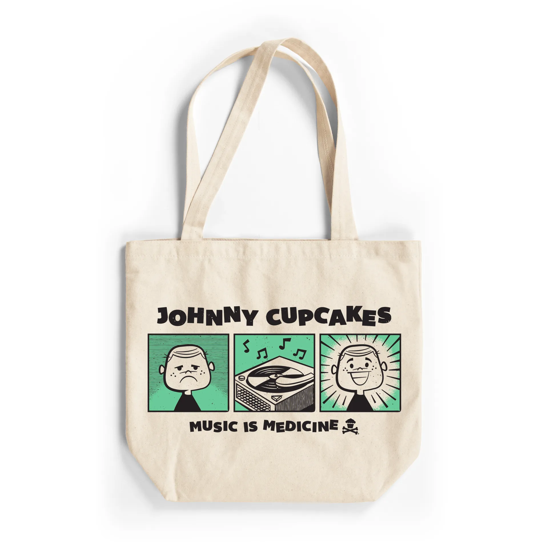 Sweeter with Records Tee w/ Mint Canvas Tote