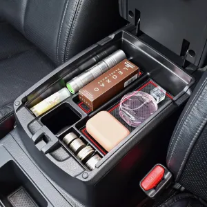 TACORBO Center Console Tray Compatible with Nissan Rogue 2014-2020 and Rogue Sport 2017-2022 Accessories, Armrest Secondary Storage Box, Also Fit Murano 2015-2023 2024 Interior Insert Tray, Red Trim