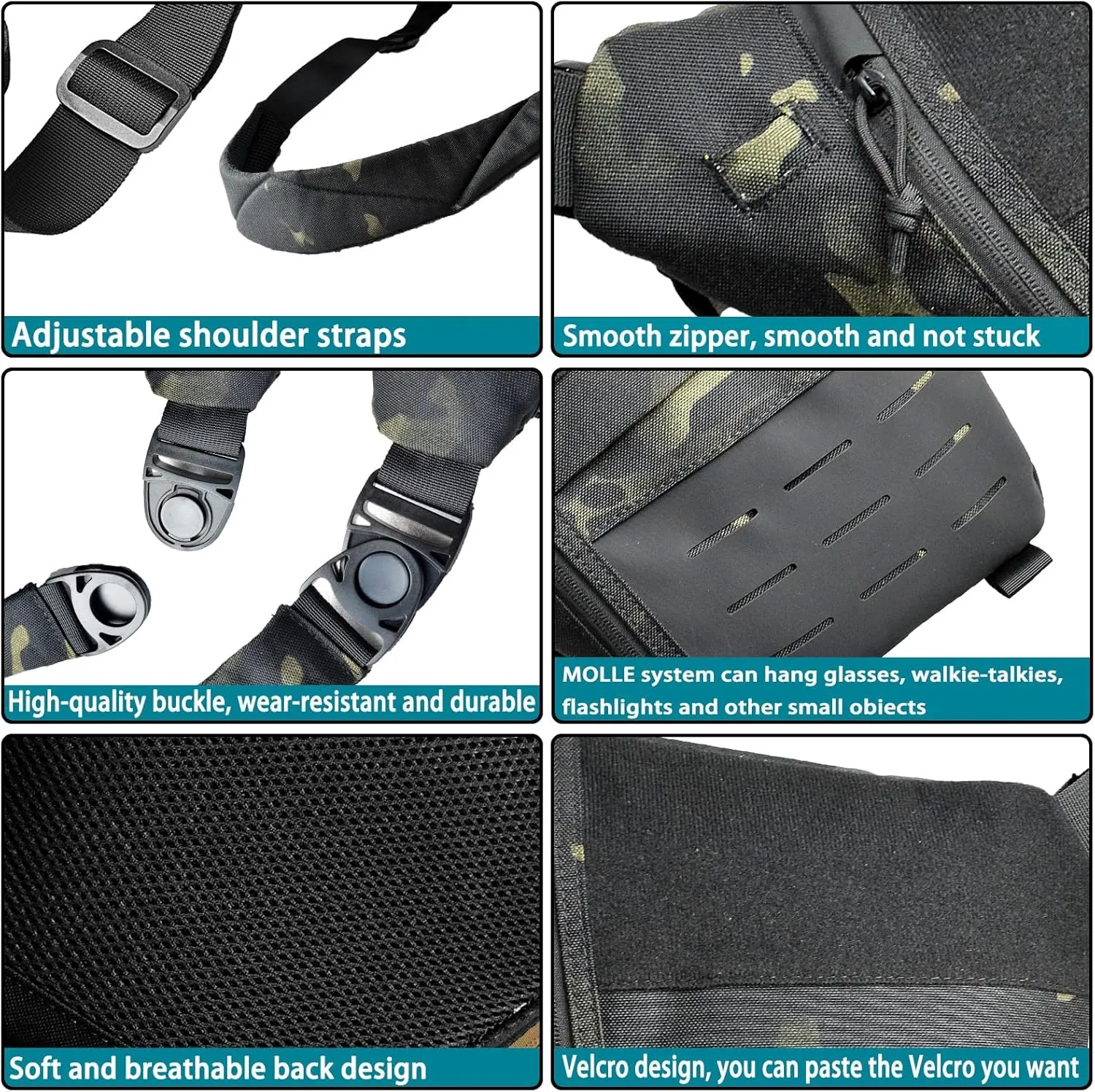 Tactical Crossbody Sling Bag for Men, Conceal Carry Gun Bag CCW Shoulder Chest Pack Valcen Personal Pocket Women