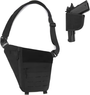 Tactical Crossbody Sling Bag for Men, Conceal Carry Gun Bag CCW Shoulder Chest Pack Valcen Personal Pocket Women