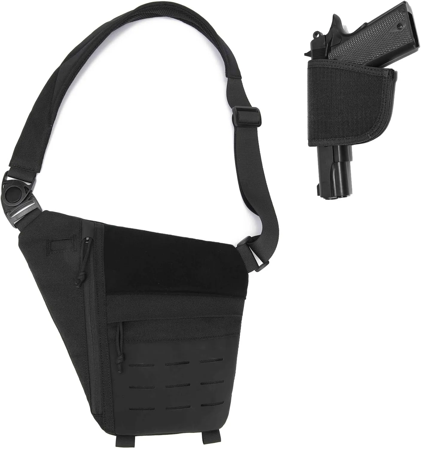 Tactical Crossbody Sling Bag for Men, Conceal Carry Gun Bag CCW Shoulder Chest Pack Valcen Personal Pocket Women