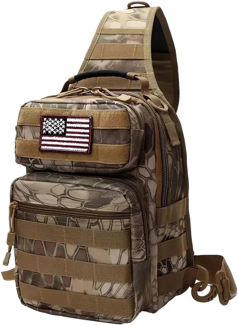 Tactical Sling Bag Backpack for Men Molle Shoulder Bag Pack Daypack Backpack for Hunting, Hiking, Traveling, Camping