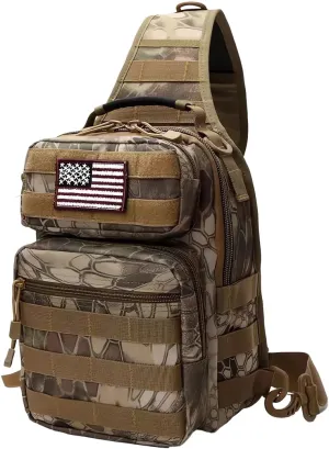 Tactical Sling Bag Backpack for Men Molle Shoulder Bag Pack Daypack Backpack for Hunting, Hiking, Traveling, Camping
