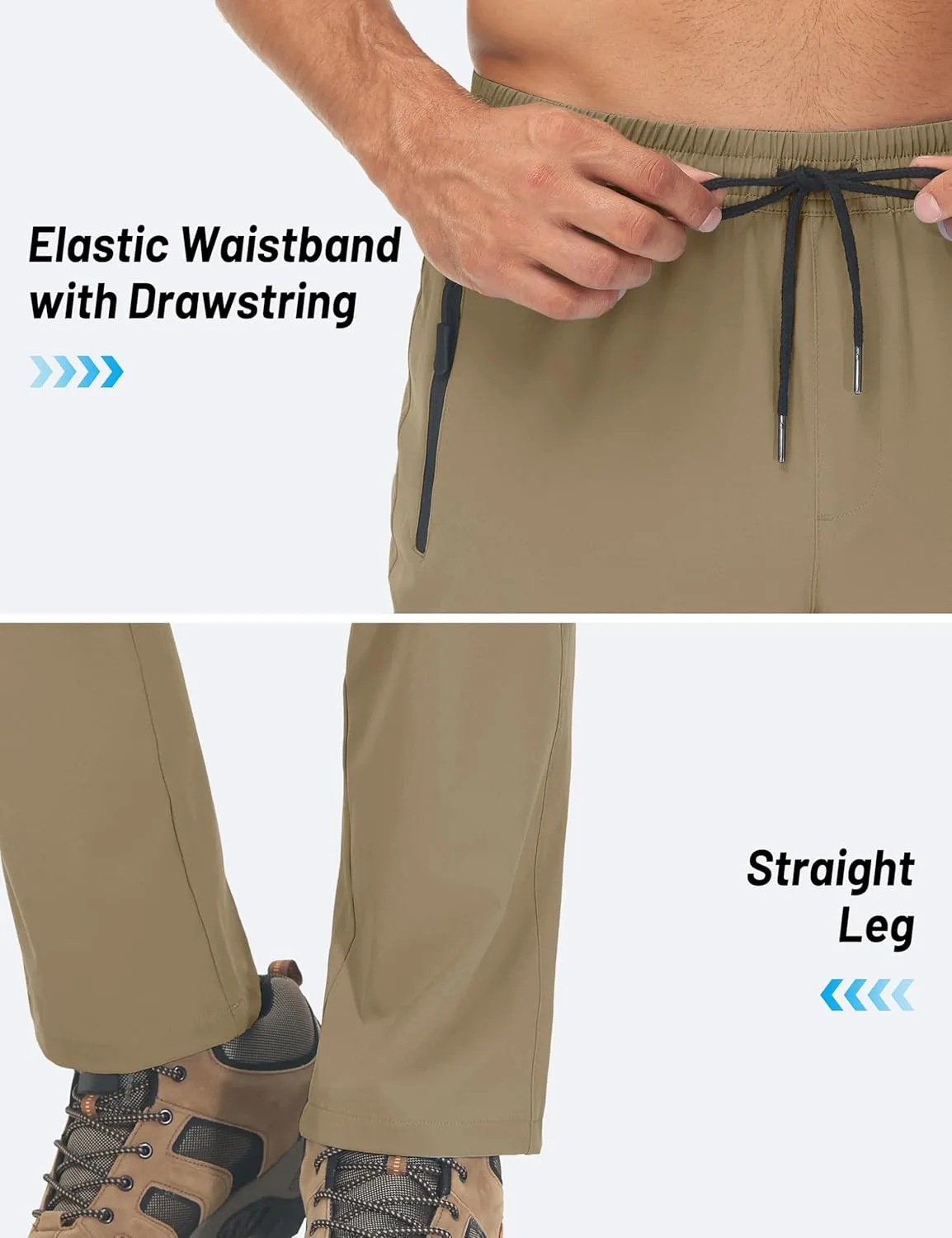 TACVASEN Mens Lighweight Hiking Pants Athletic Casual Quick Dry Stretch Water Resistant Joggers with Pockets Workout Gym