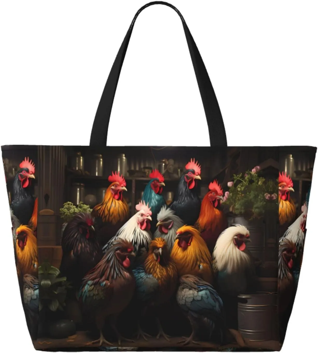 Take A Trip In The Car Spacious Large Capacity Beach Travel Bag - Foldable Beach Bag Tote Bag With Zipper