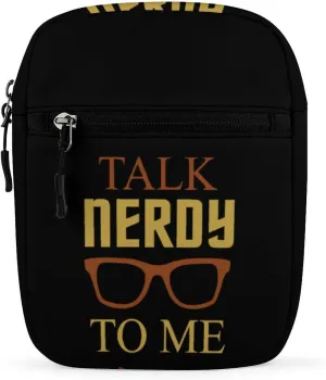 Talk Nerdy To Me Small Crossbody Bag Lightweight Satchel Bag Tote Bag Mini Handbag for Men Women