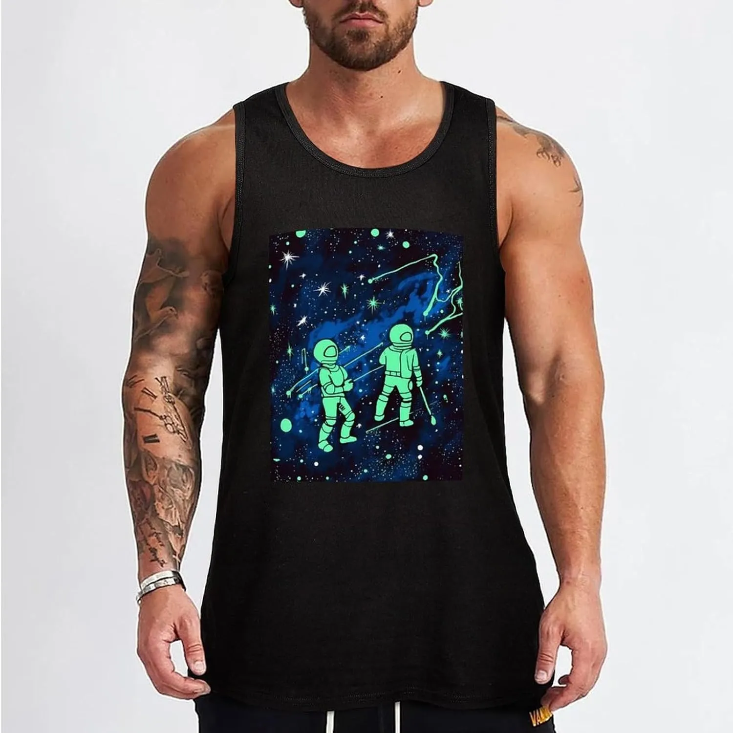 Tank Tops Men Glow in The Dark Sleeveless Shirts for Men Summer Men's Slim Fit Underwear Men's Clothing