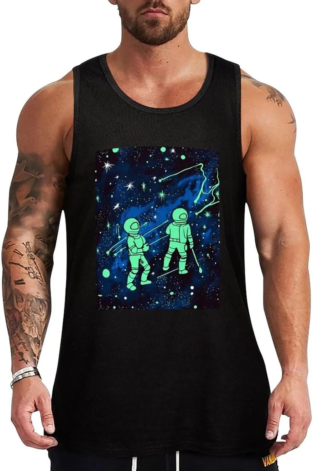Tank Tops Men Glow in The Dark Sleeveless Shirts for Men Summer Men's Slim Fit Underwear Men's Clothing