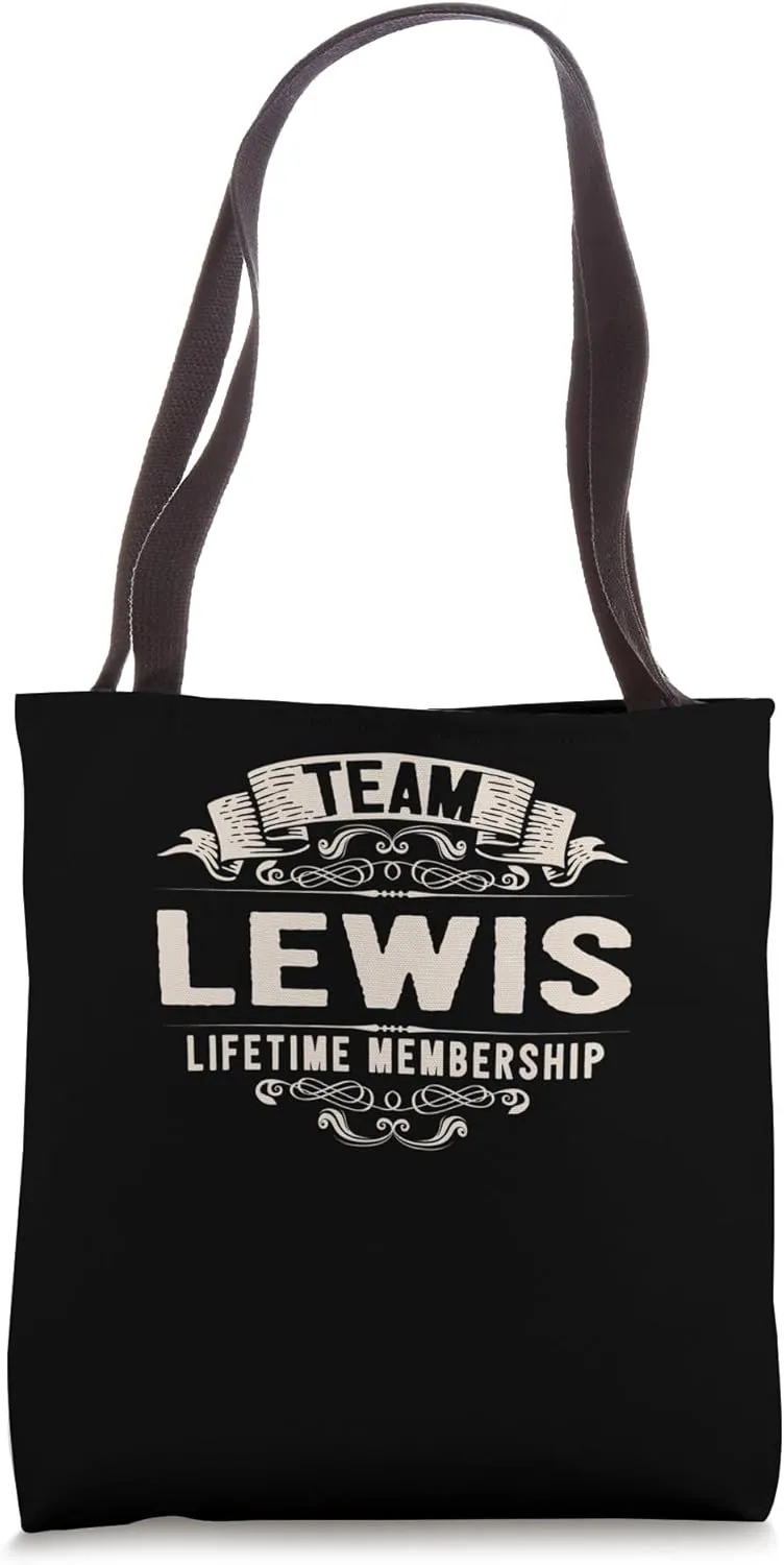 Team Lewis Lifetime Membership Retro Last Name Vintage Tote Bag
