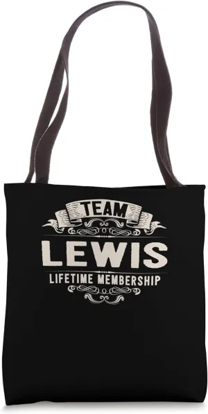 Team Lewis Lifetime Membership Retro Last Name Vintage Tote Bag