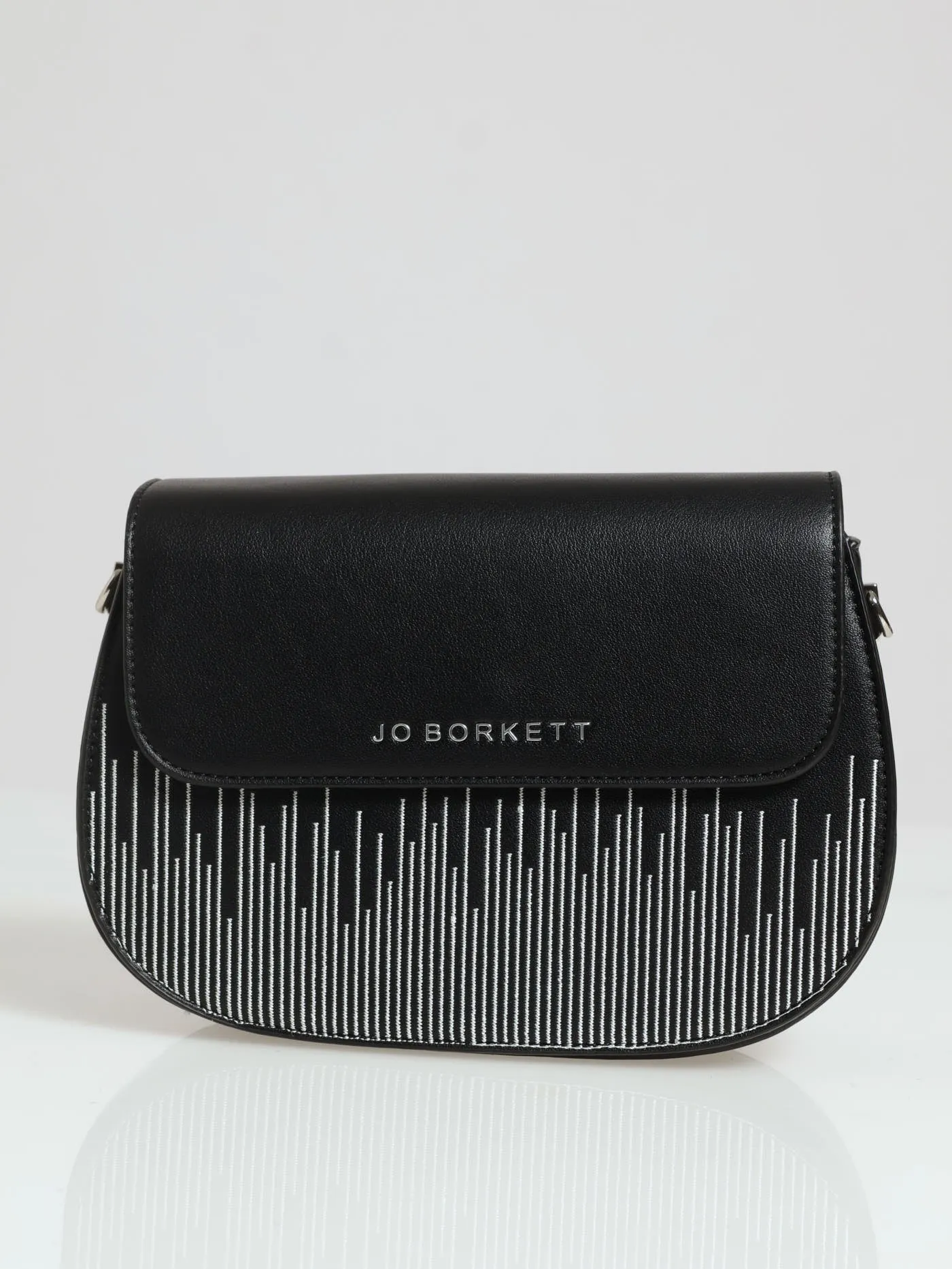 Tear Drop Flapover Sling Bag - Black