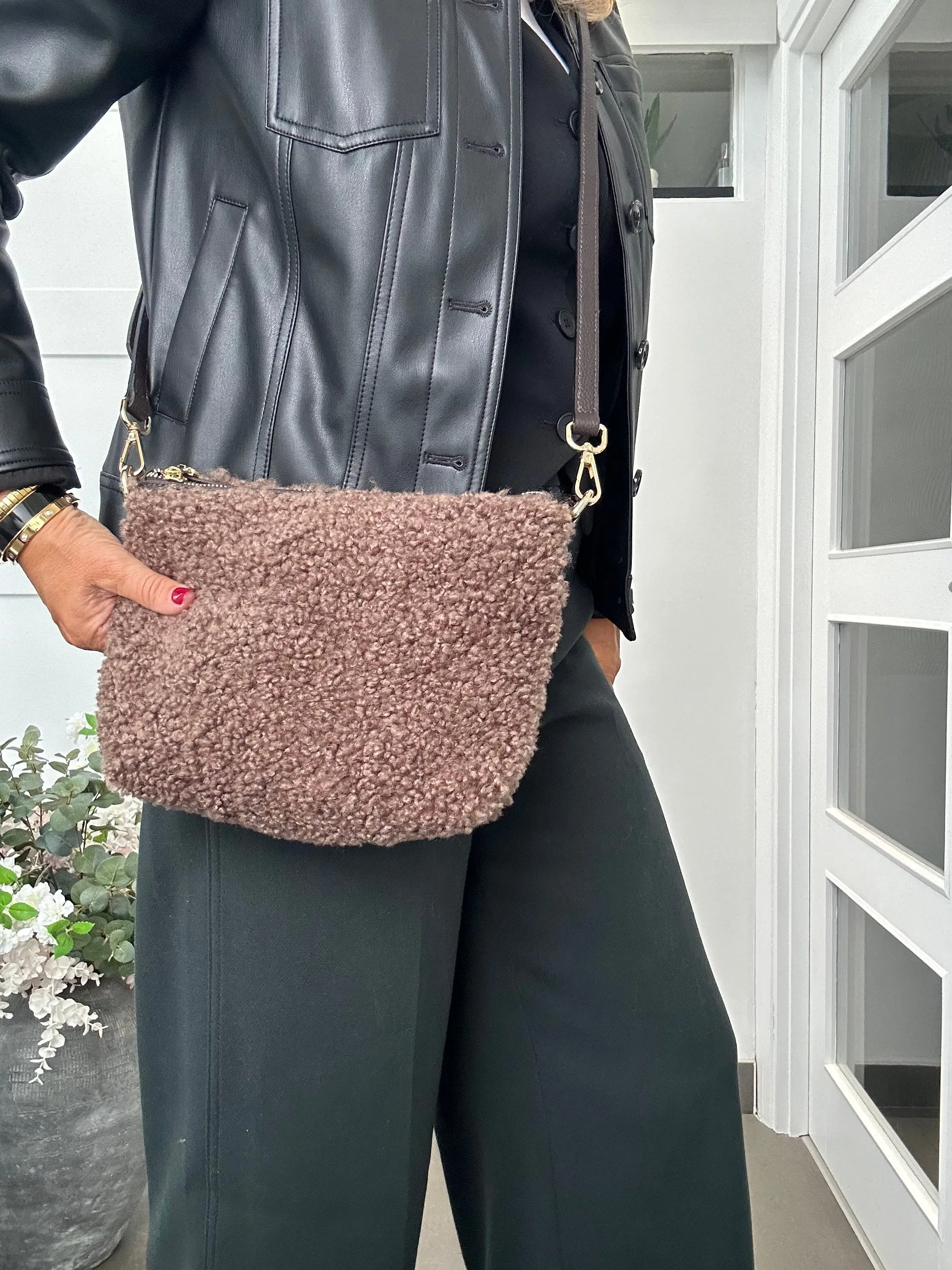 Teddy Shearling Bag | Brown