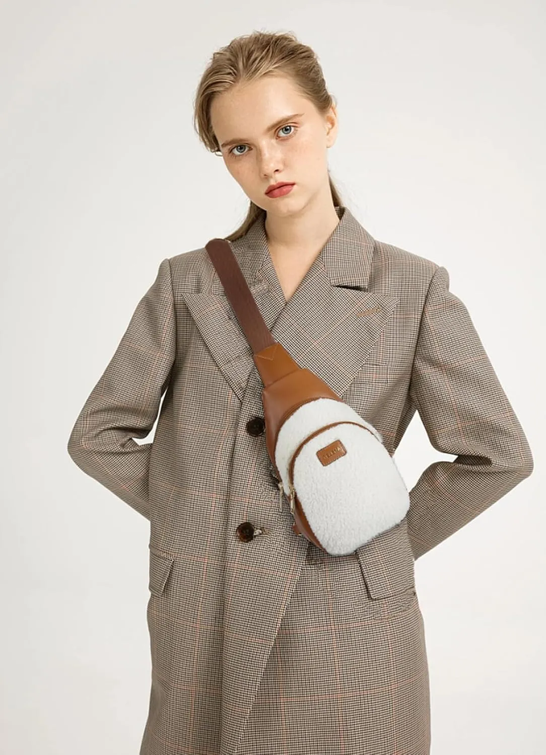 Telena Small Sling Bag for Women Leather Crossbody Fanny Packs Chest Bag for Women