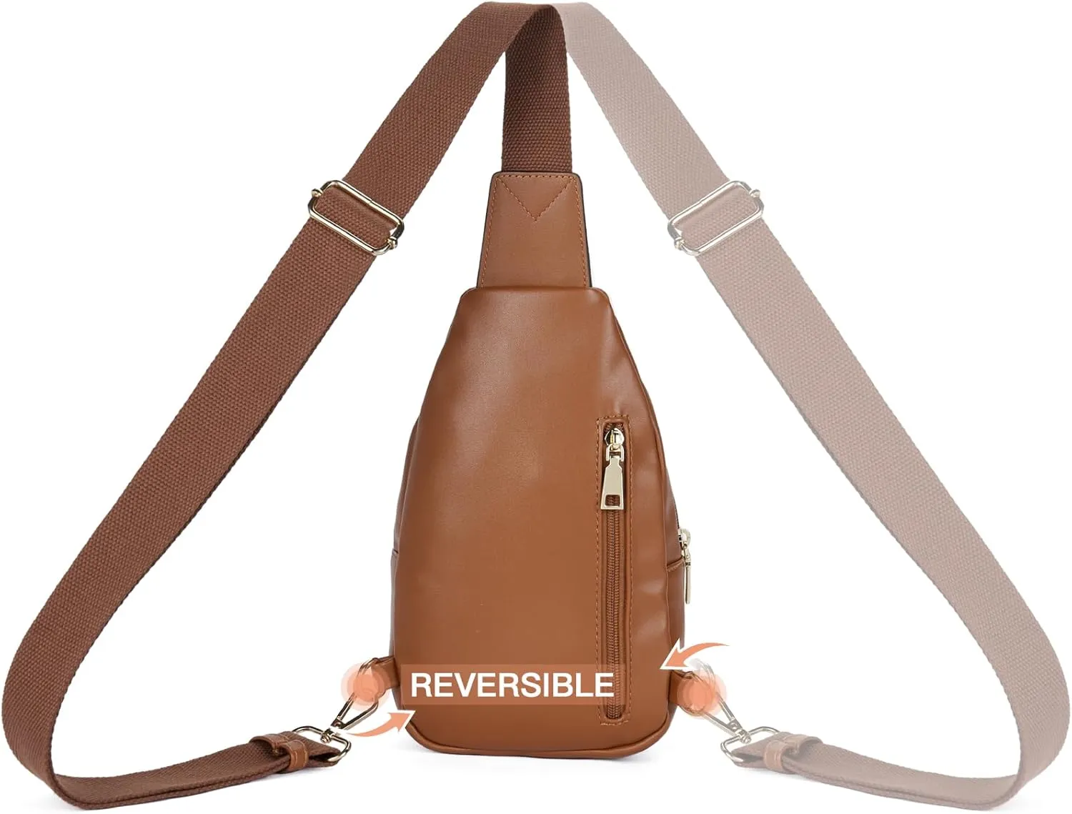 Telena Small Sling Bag for Women Leather Crossbody Fanny Packs Chest Bag for Women