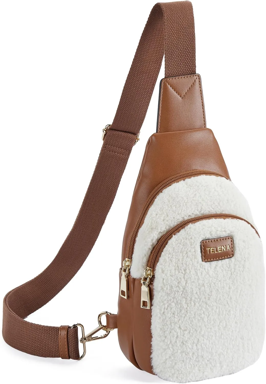 Telena Small Sling Bag for Women Leather Crossbody Fanny Packs Chest Bag for Women