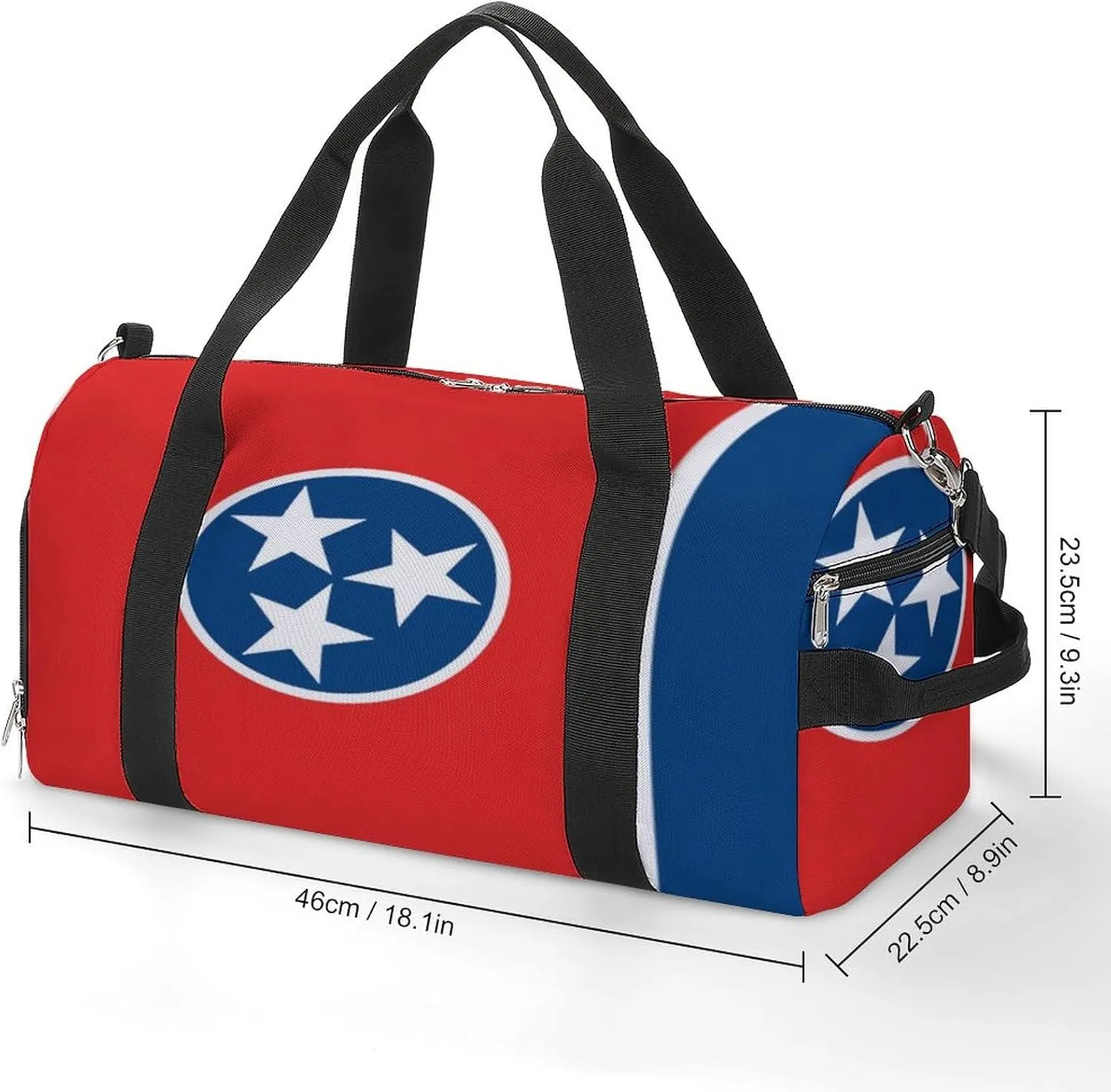 Tennessee State Flag Gym Bag-Workout Organizer with Water Resistant Compartments for Gym Lovers