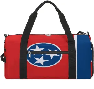 Tennessee State Flag Gym Bag-Workout Organizer with Water Resistant Compartments for Gym Lovers