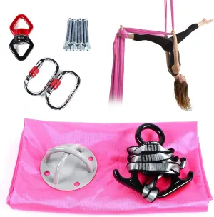 TFCFL Aerial Silk Yoga Swing Hammock 3 Yard Trapeze Antigravity Pilates Kit 2.8m×2.8m/9.2 * 9.2ft² Yoga Swing Aerial Hammock Anti-Gravity Trapeze Sling Yoga Prop Inversion Tool Inversion Equipment