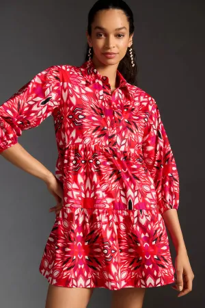 The Bettina Tiered Mini Shirt Dress by Maeve