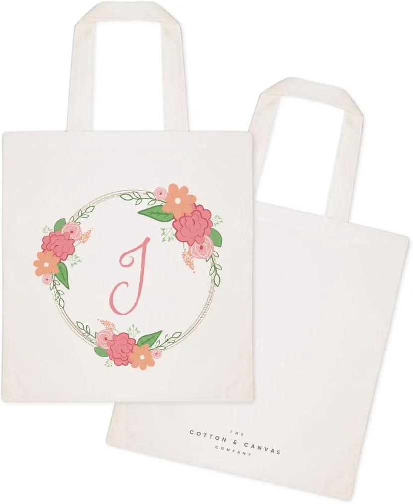 The Cotton & Canvas Co. Personalized Name Beach, Shopping and Travel Resusable Shoulder Tote and Handbag