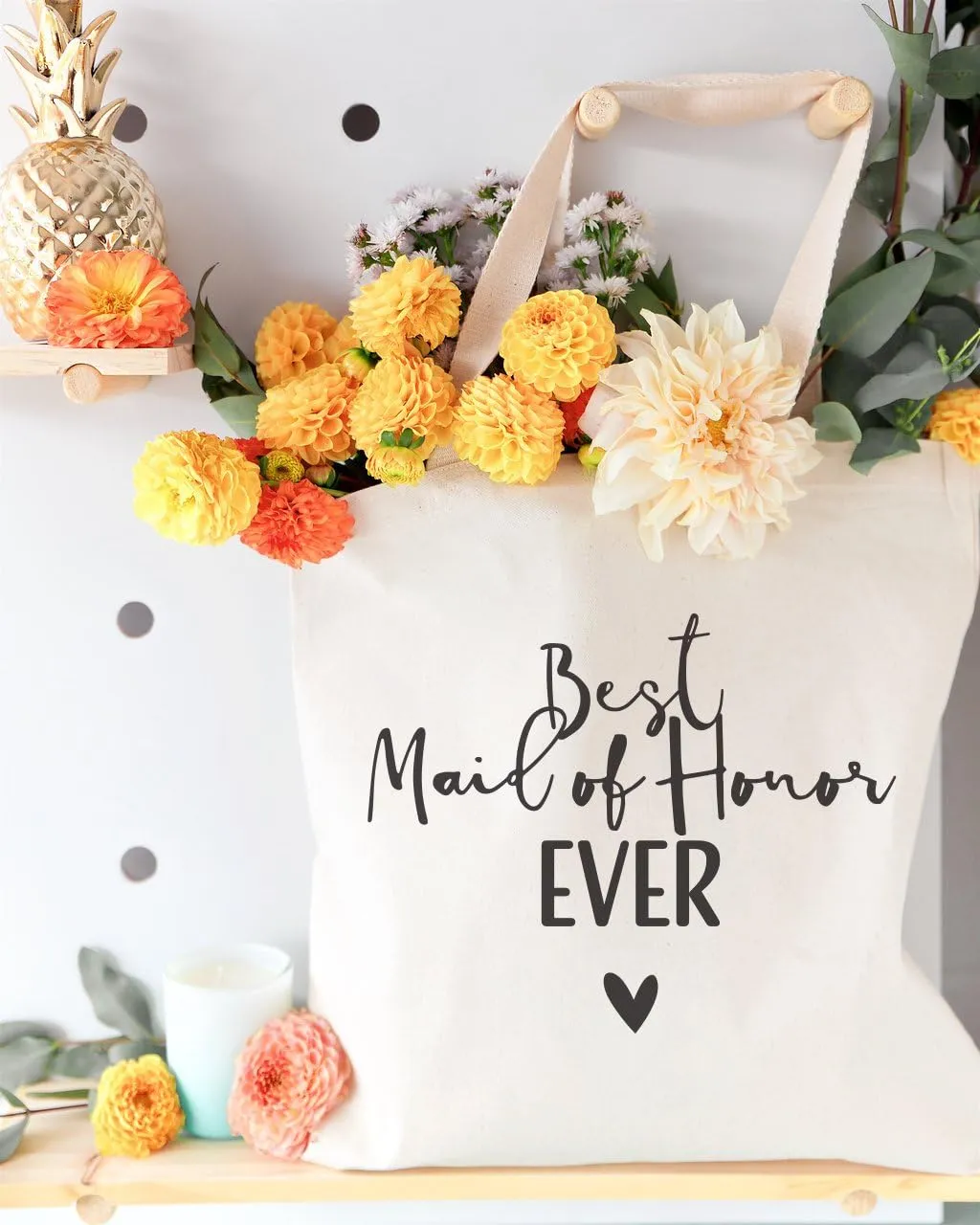 The Cotton & Canvas Co. Wedding, Bridesmaid Gift, Beach, Shopping and Travel Resusable Shoulder Tote and Handbag