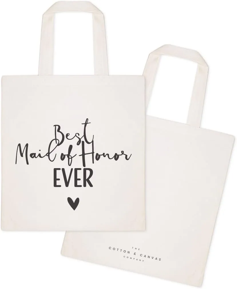 The Cotton & Canvas Co. Wedding, Bridesmaid Gift, Beach, Shopping and Travel Resusable Shoulder Tote and Handbag