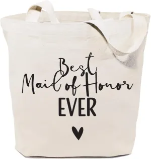 The Cotton & Canvas Co. Wedding, Bridesmaid Gift, Beach, Shopping and Travel Resusable Shoulder Tote and Handbag