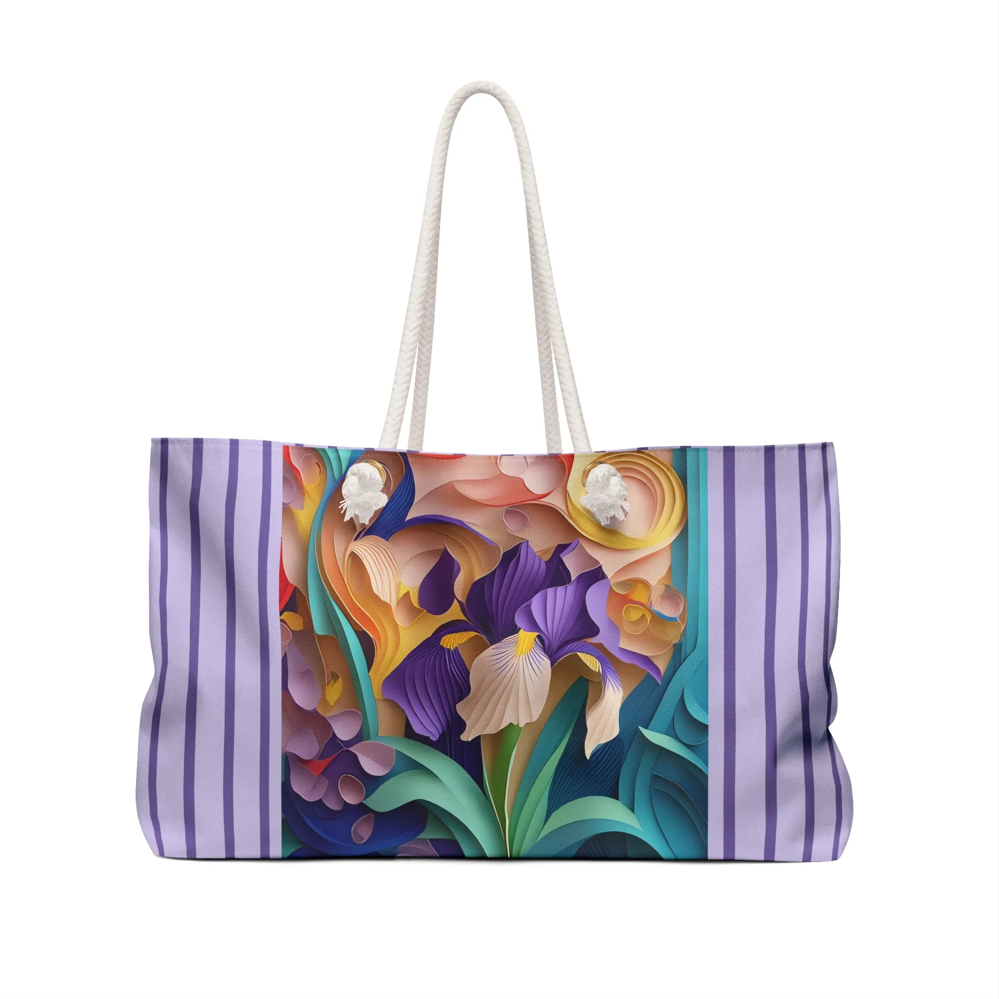 The Elegant Iris Flower Weekender Bag