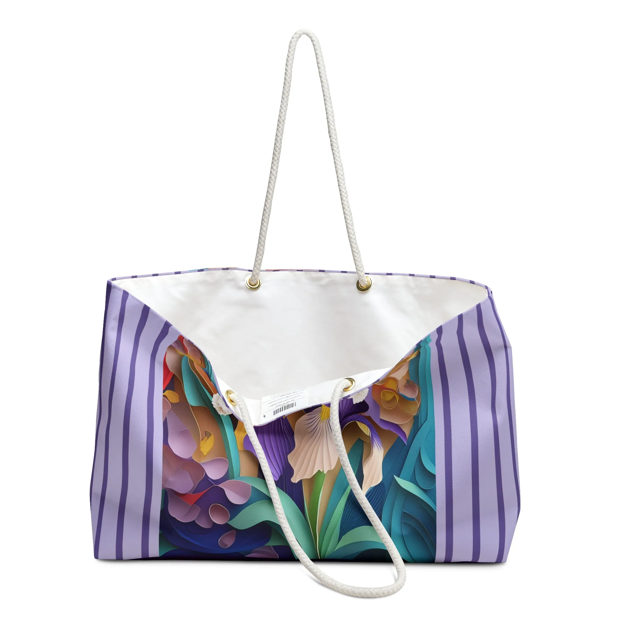The Elegant Iris Flower Weekender Bag
