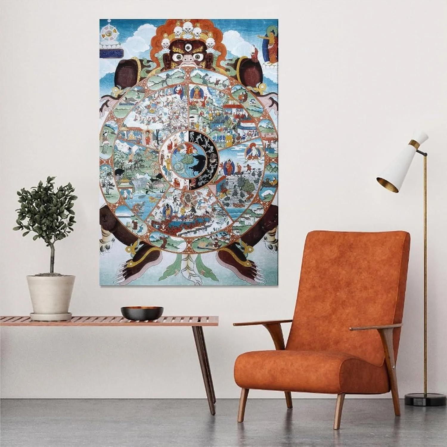 The Wheel of Life Tibetan Buddhist Room Aesthetics Posters Canvas Posters Bedroom Decoration Sports Office Decoration Gifts Wall Art Decoration Printing Posters 12x18inchs(30x45cm)