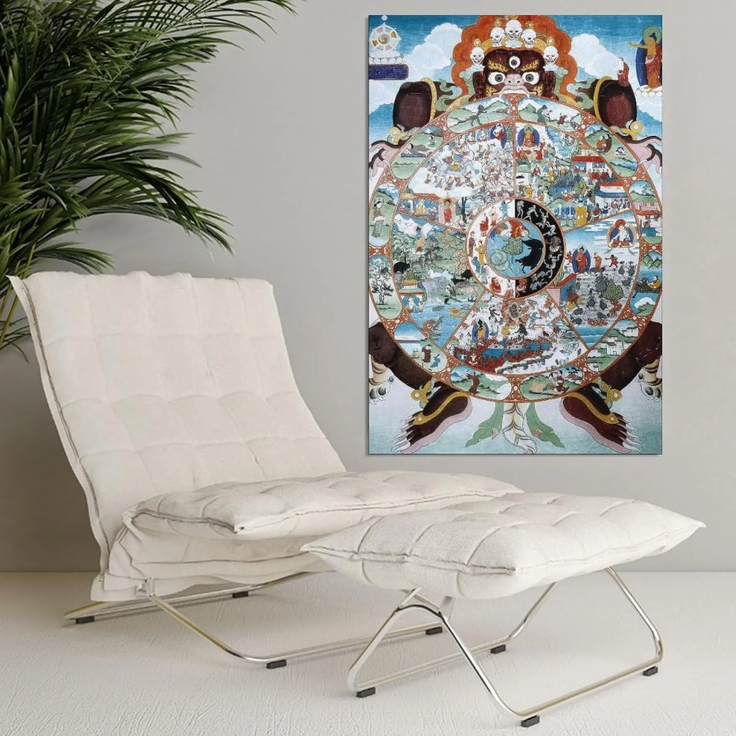 The Wheel of Life Tibetan Buddhist Room Aesthetics Posters Canvas Posters Bedroom Decoration Sports Office Decoration Gifts Wall Art Decoration Printing Posters 12x18inchs(30x45cm)