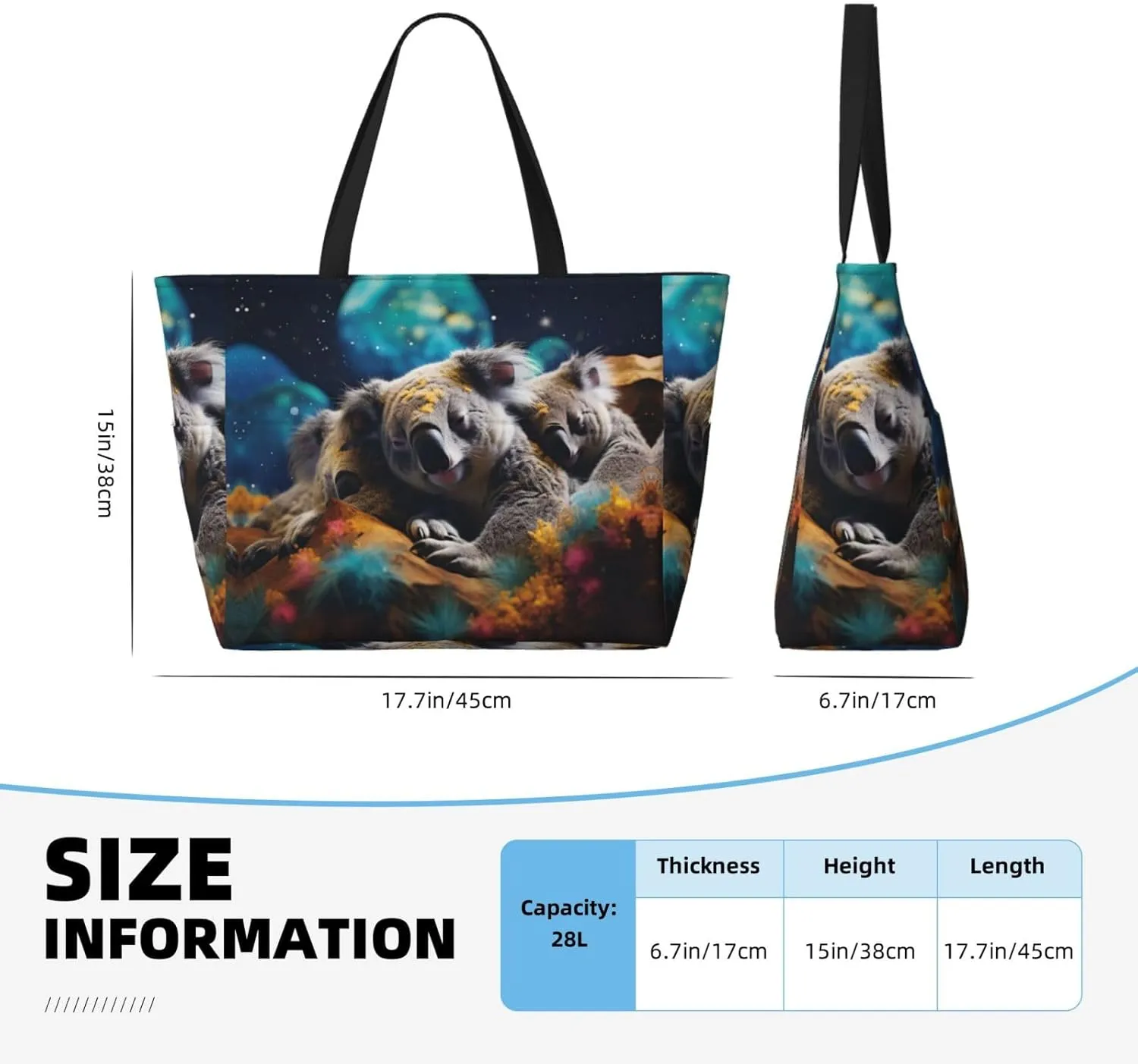 The Wolf With Blue Eyes Spacious Large Capacity Beach Travel Bag - Foldable Beach Bag Tote Bag With Zipper