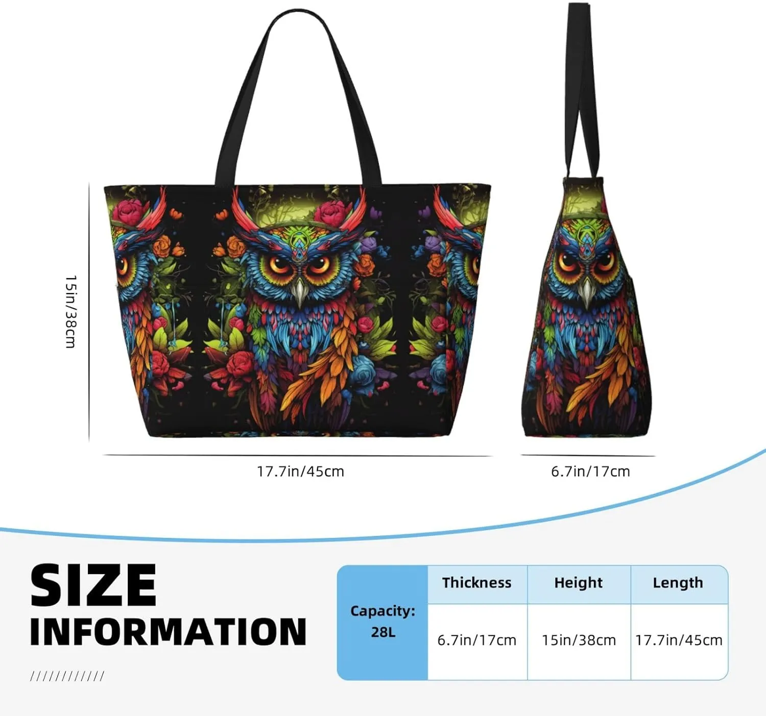 The Wolf With Blue Eyes Spacious Large Capacity Beach Travel Bag - Foldable Beach Bag Tote Bag With Zipper