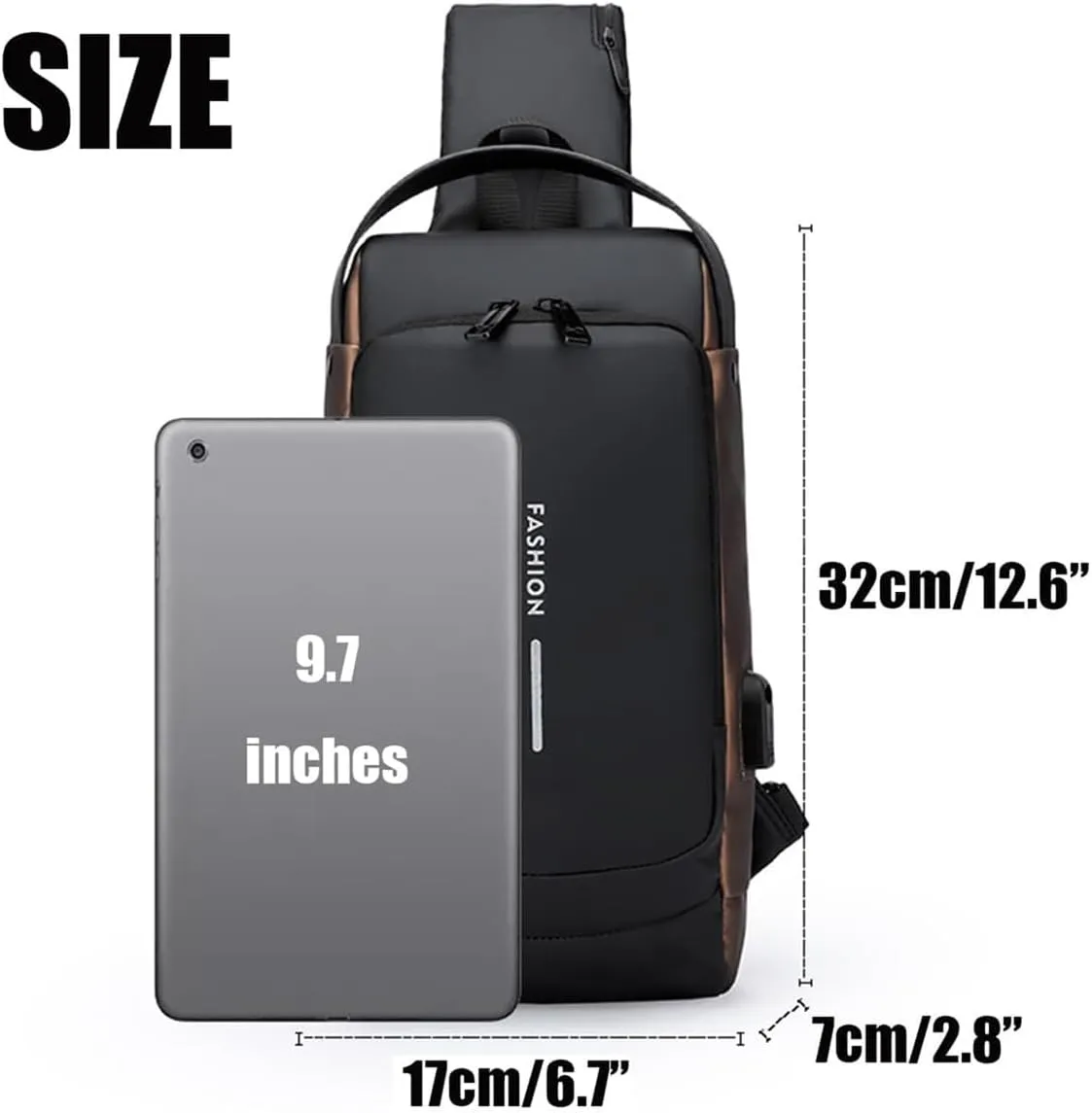 tkptiy Auricz Bag, New Carbon Fiber Streamline Anti-Theft Sling Bag, Sports Crossbody Waterproof USB Charging Shoulder Bags