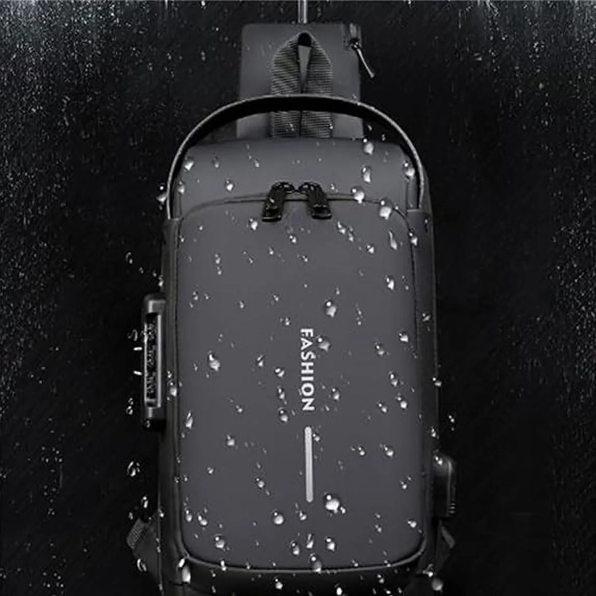 tkptiy Auricz Bag, New Carbon Fiber Streamline Anti-Theft Sling Bag, Sports Crossbody Waterproof USB Charging Shoulder Bags