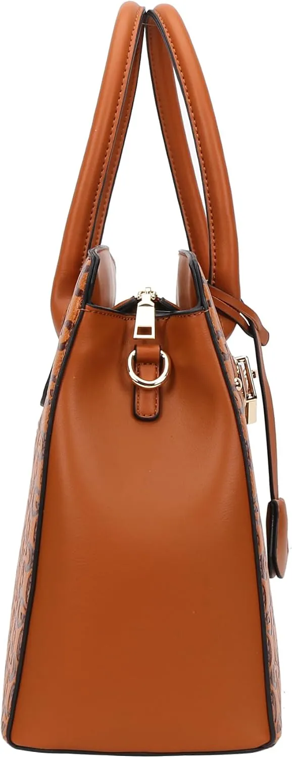 Top Handle Bag For Women, Vegan Leather Crossbody Designer Satchels, Adjustable Strap With Wallet For Ladies 2pcs