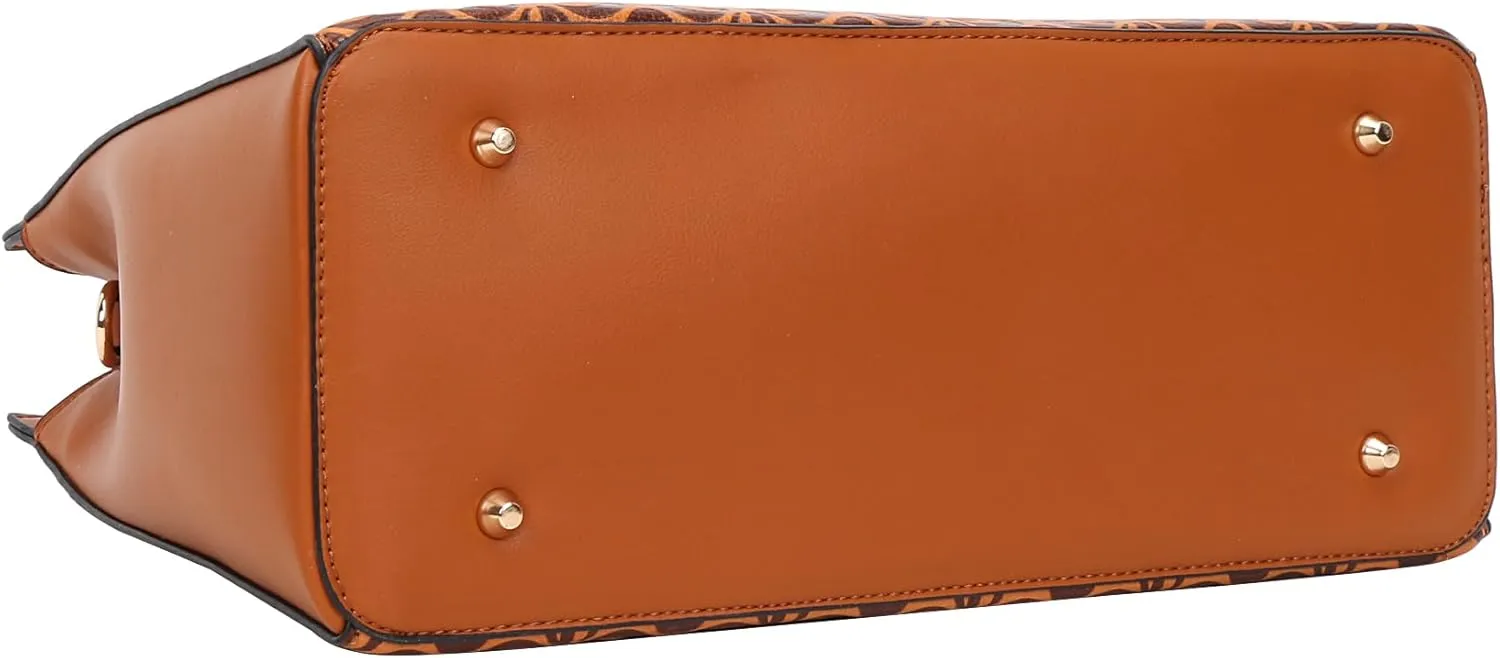 Top Handle Bag For Women, Vegan Leather Crossbody Designer Satchels, Adjustable Strap With Wallet For Ladies 2pcs