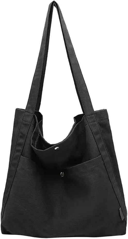 TopTie Soft Canvas Tote Bag for Women, Casual Shoulder Bag with Pocket for Work, Shopping, Travel