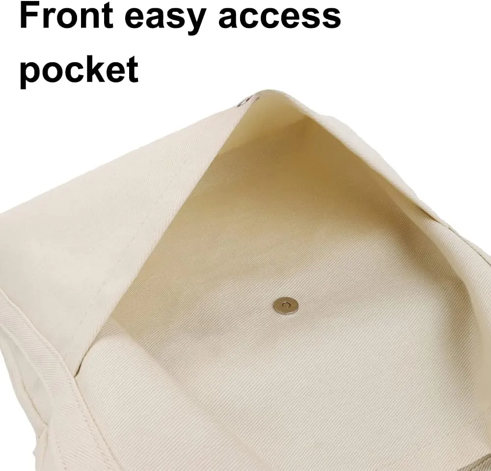 TopTie Soft Canvas Tote Bag for Women, Casual Shoulder Bag with Pocket for Work, Shopping, Travel